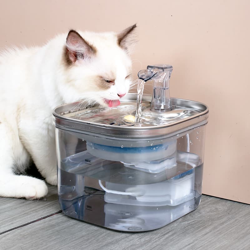 Fuente Automática de Agua de Acero Inoxidable para Gatos